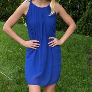 Charlotte Russe Blue Halter Sheath Mini Dress